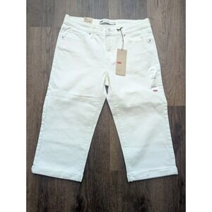Levis Classic‎ Capri Jeans Womens 8/29 White NWT Cotton Stretch Mid Rise Denim